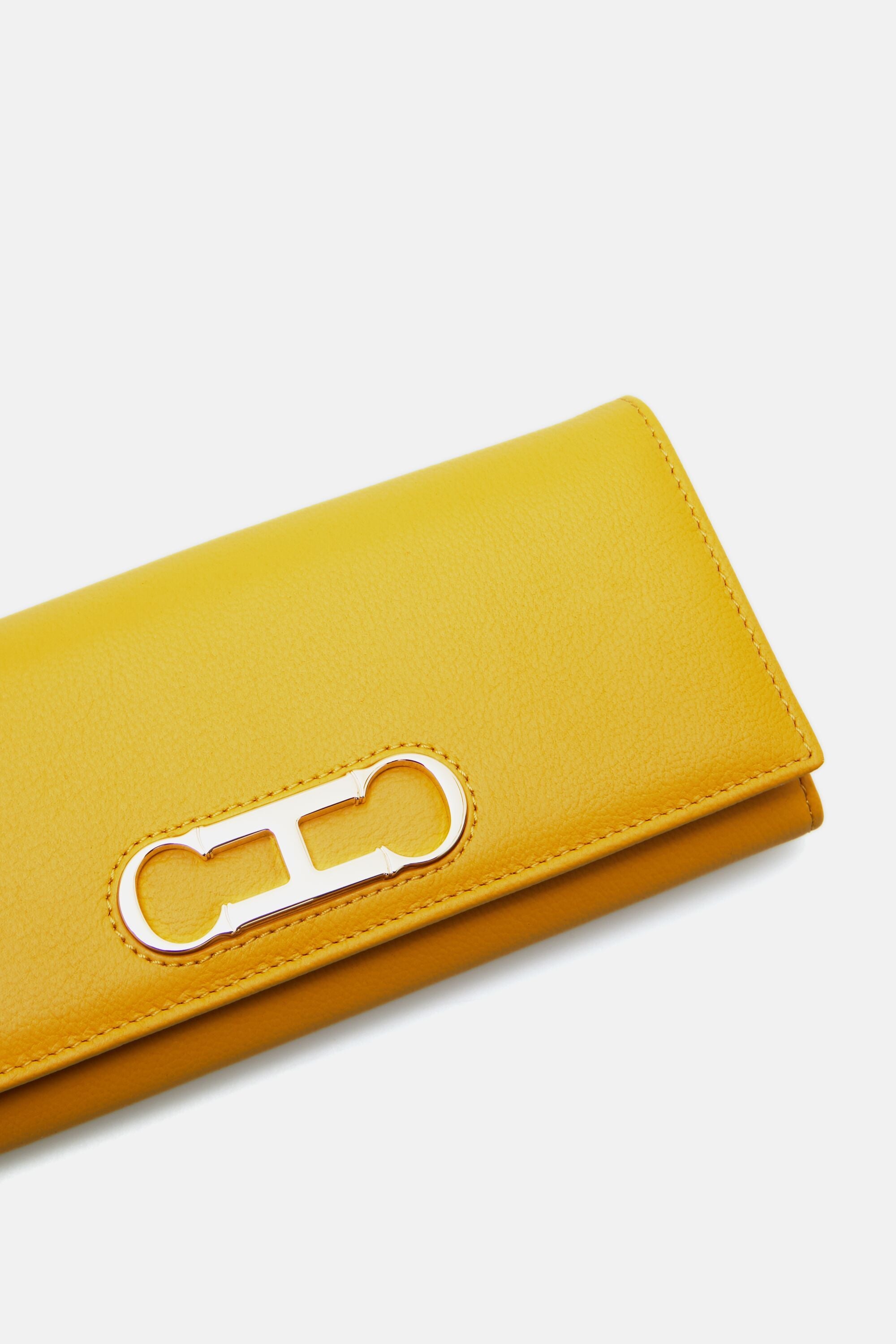Salvatore Ferragamo Metallic Gold Continental Flap Wallet One Size