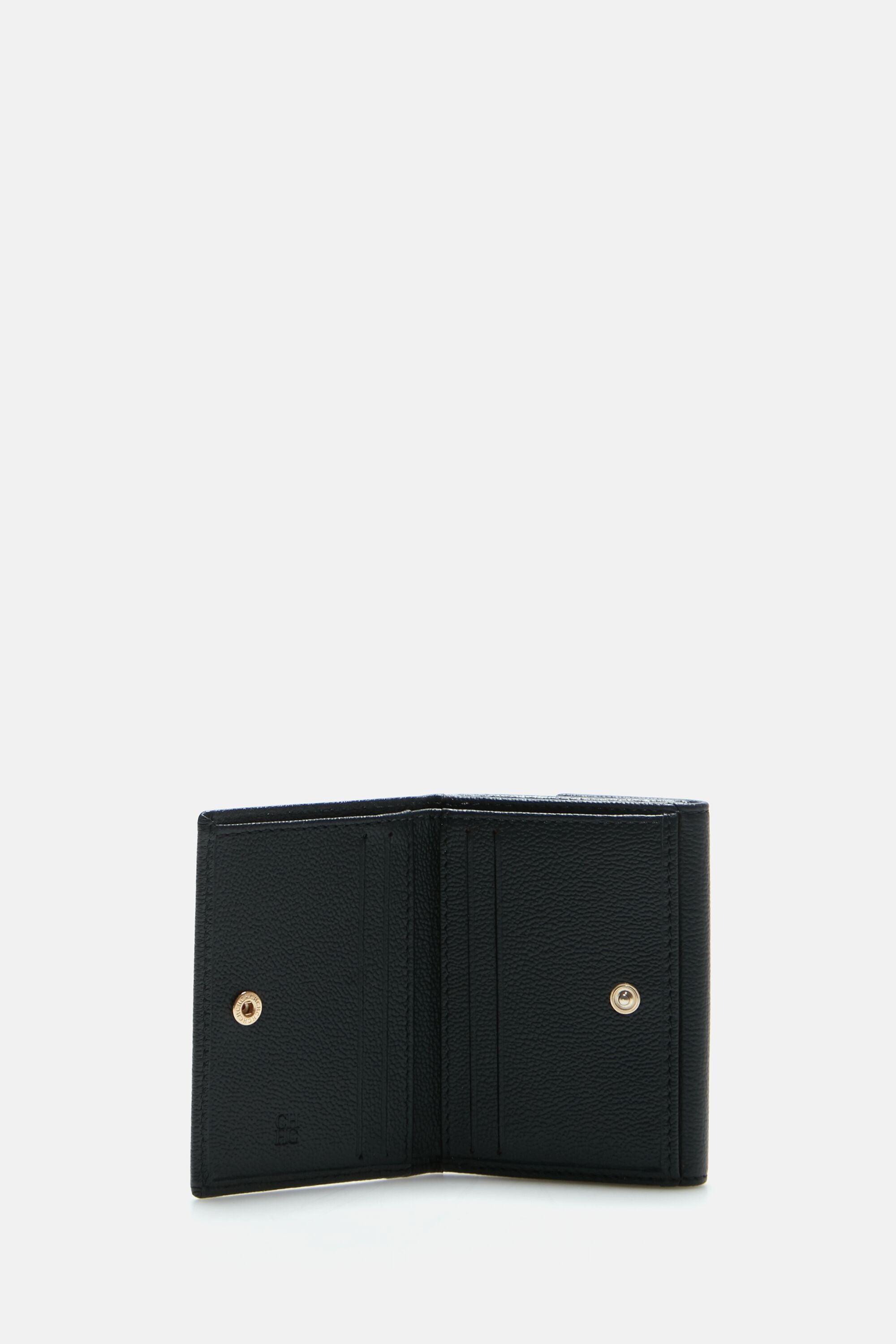 GUCCI Plain Leather Folding Wallet Logo Outlet Folding Wallets