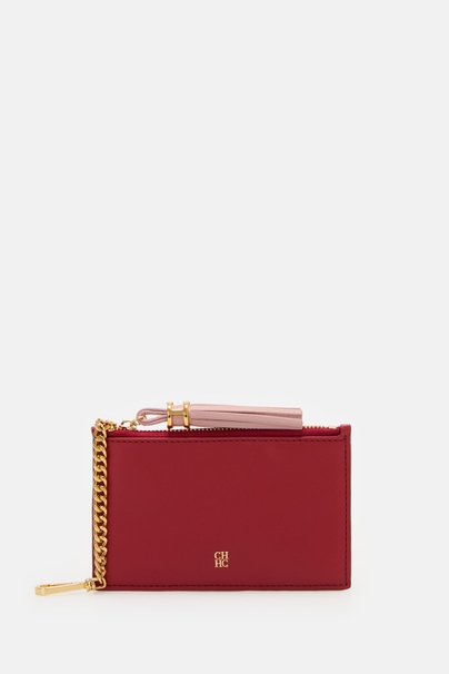 Initials Insignia Pompón | Coin Purse with Clasp - FLAME RED