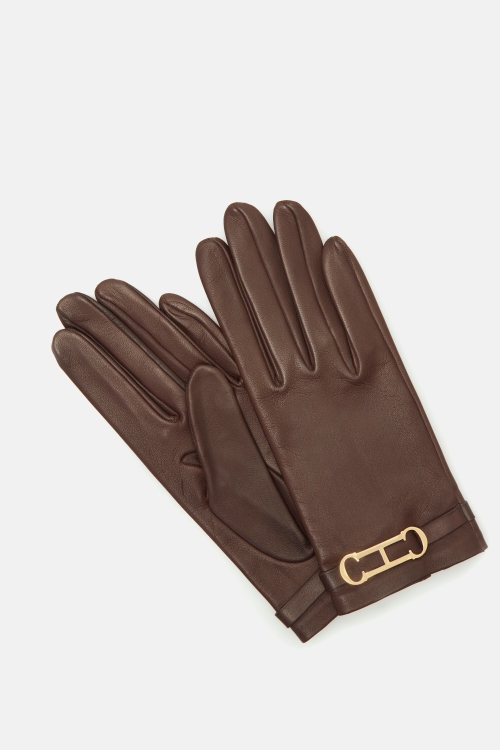 INITIALS INSIGNIA LEATHER GLOVES