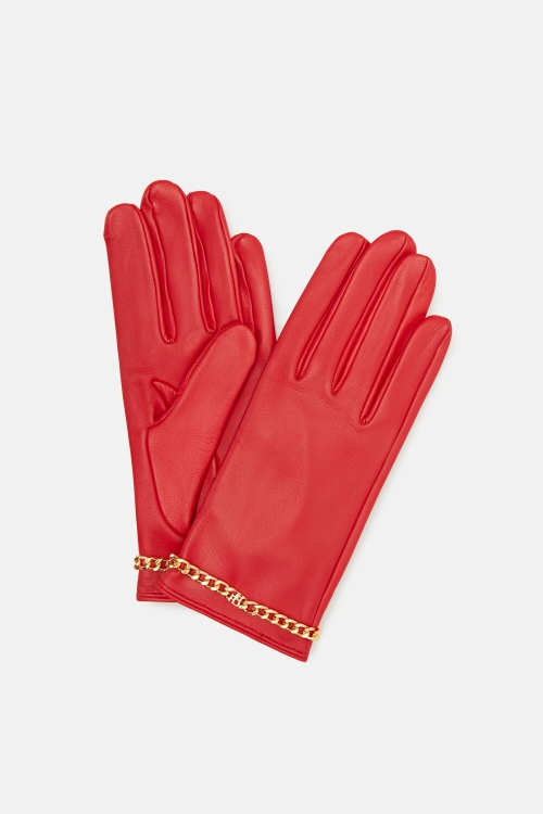 CH CHAIN LEATHER GLOVES