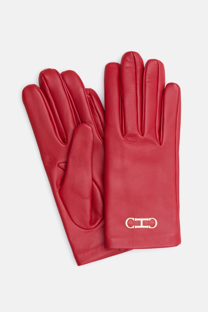 Initials Insignia Leather Gloves