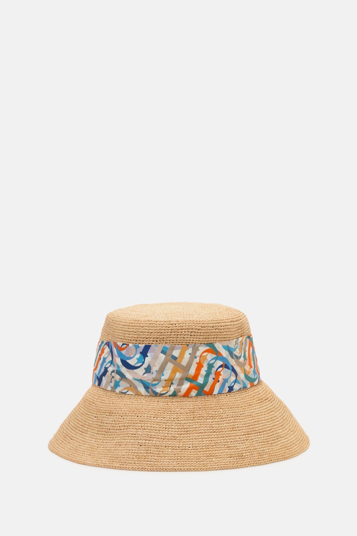 Initials Insignia Raffia Bucket Hat