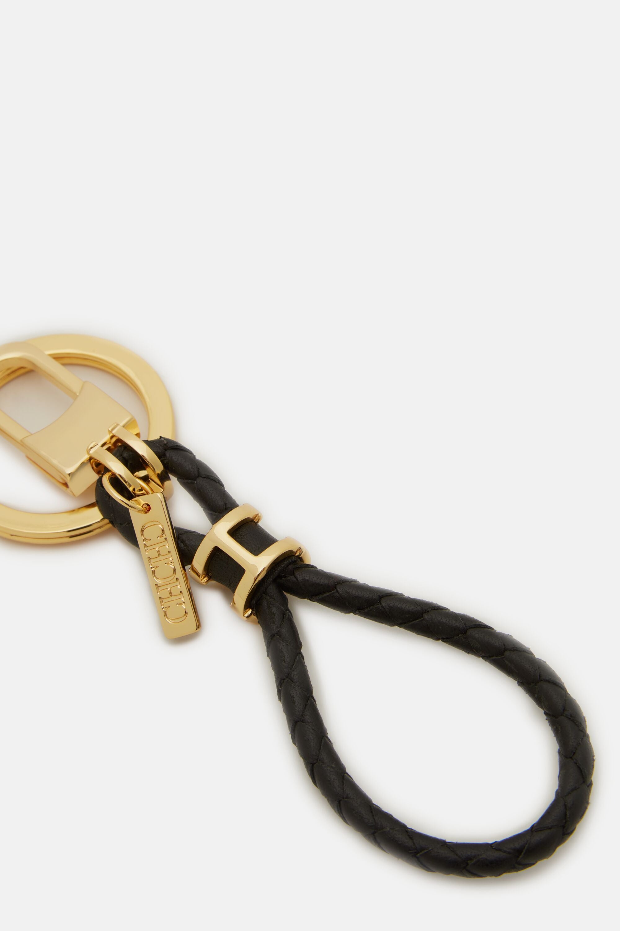 Braided Leather LV Keychain