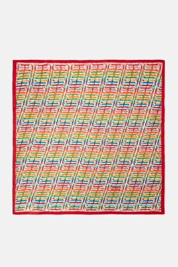 Initials Insignia 90 silk scarf