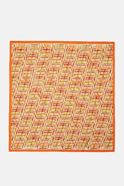 Initials Insignia 90 silk scarf - MULTICOLOR