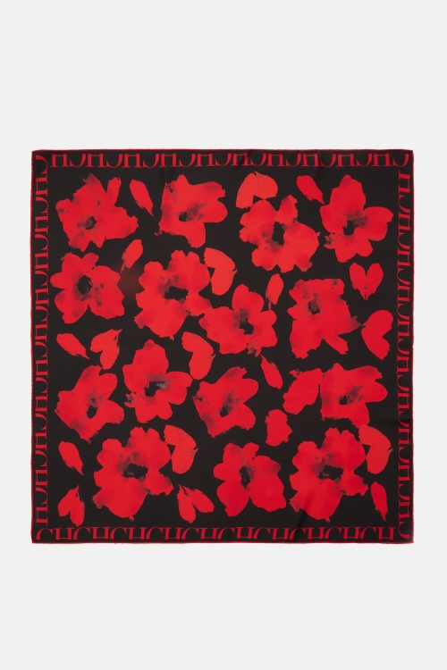 ARTY FLOWERS 90 SILK SCARF