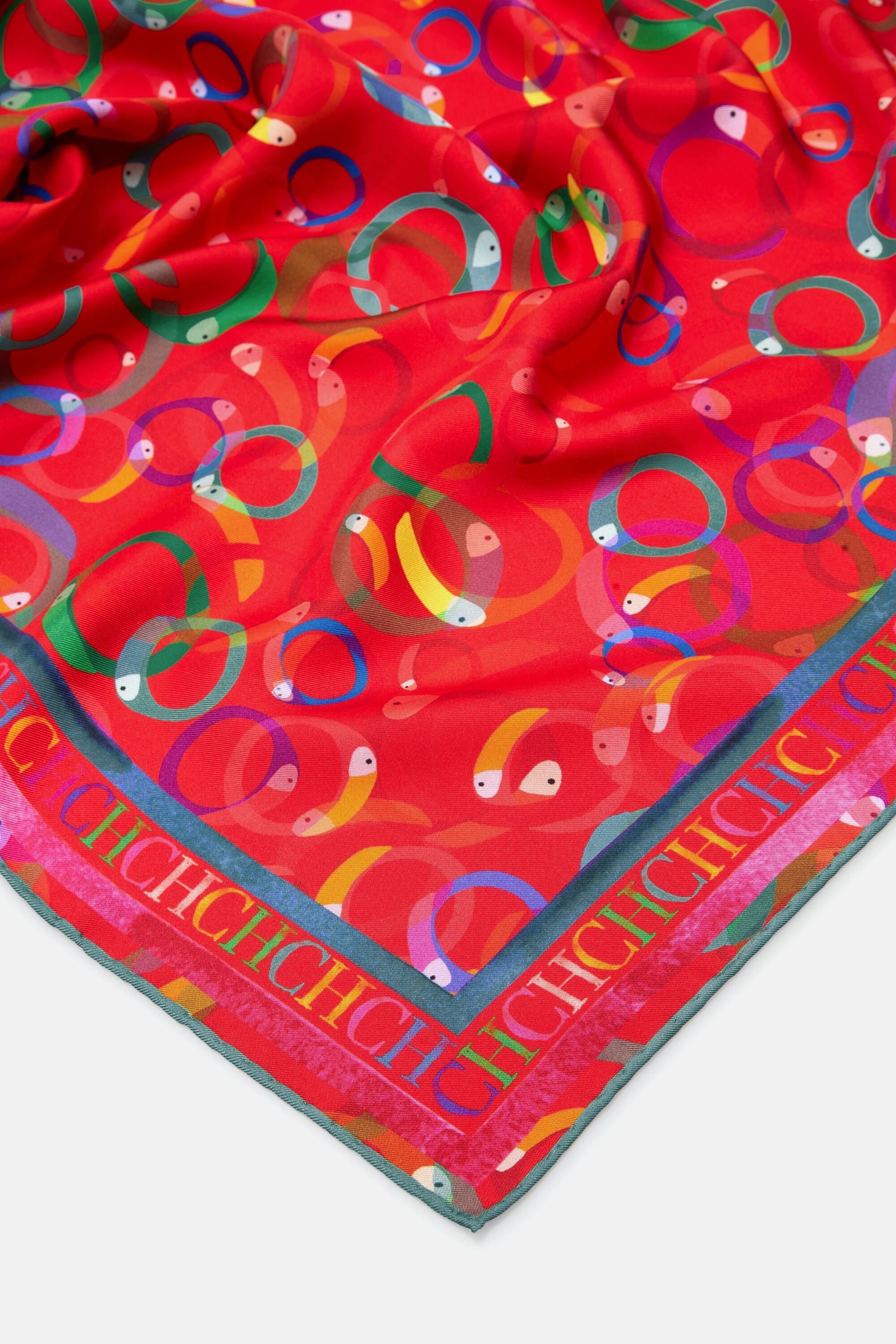 Tukisimo 90 silk scarf red - CH Carolina Herrera United States