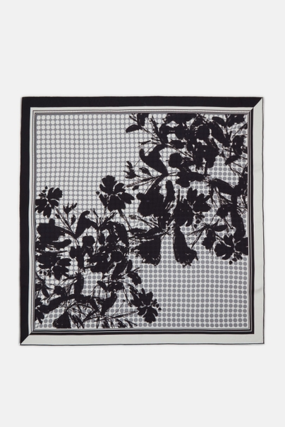CH2020 Dots 90 Silk Scarf - ECRU/BLACK