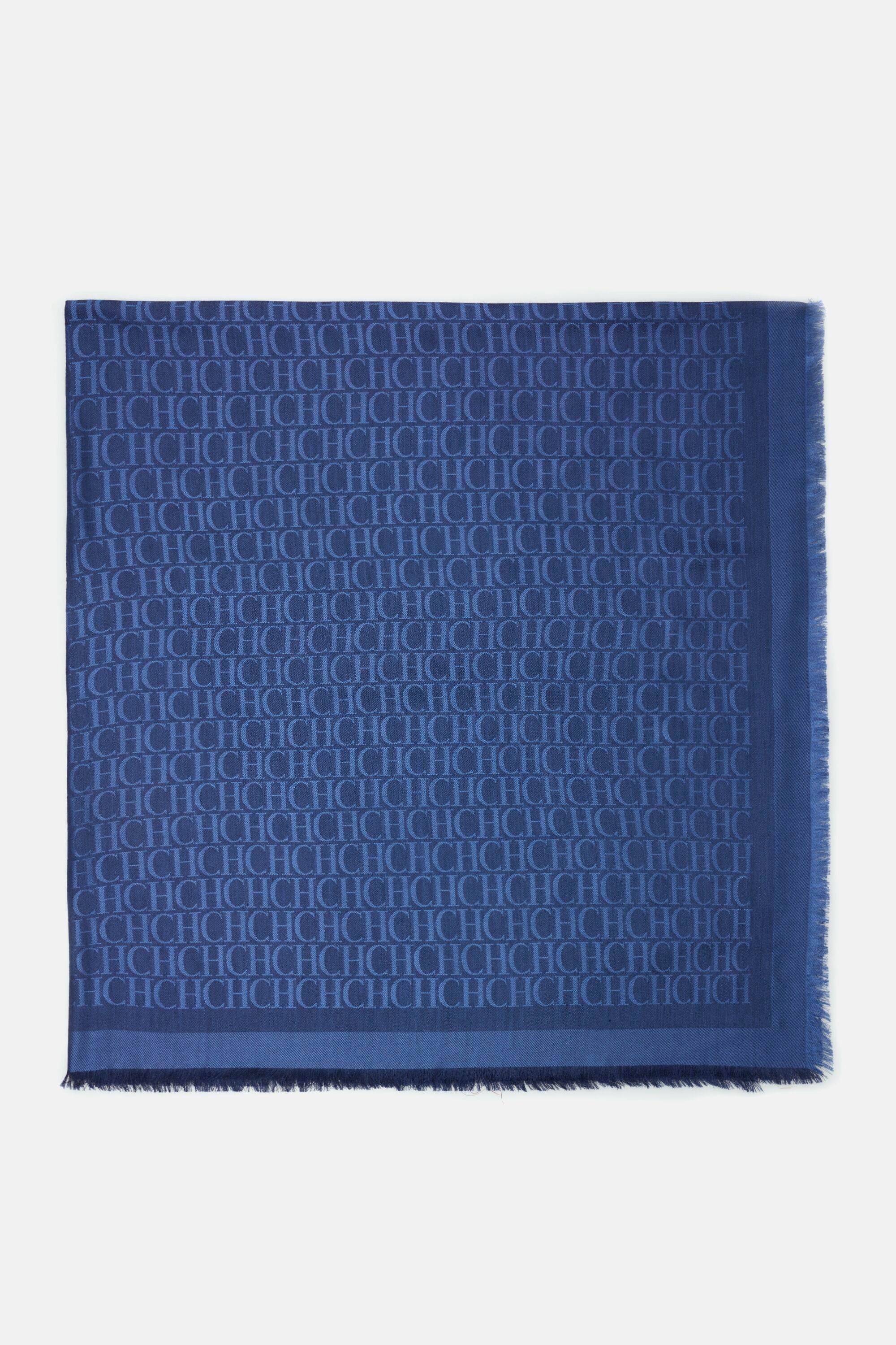CH Initials 140 shawl blue - CH Carolina Herrera United States