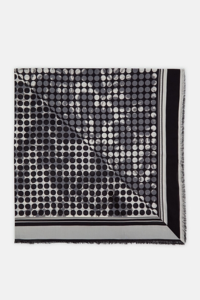 CH2020 Dots 140 Shawl - BLACK/IVORY