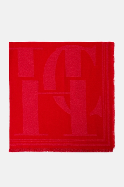 Initials Puzzle 140 Shawl - RED