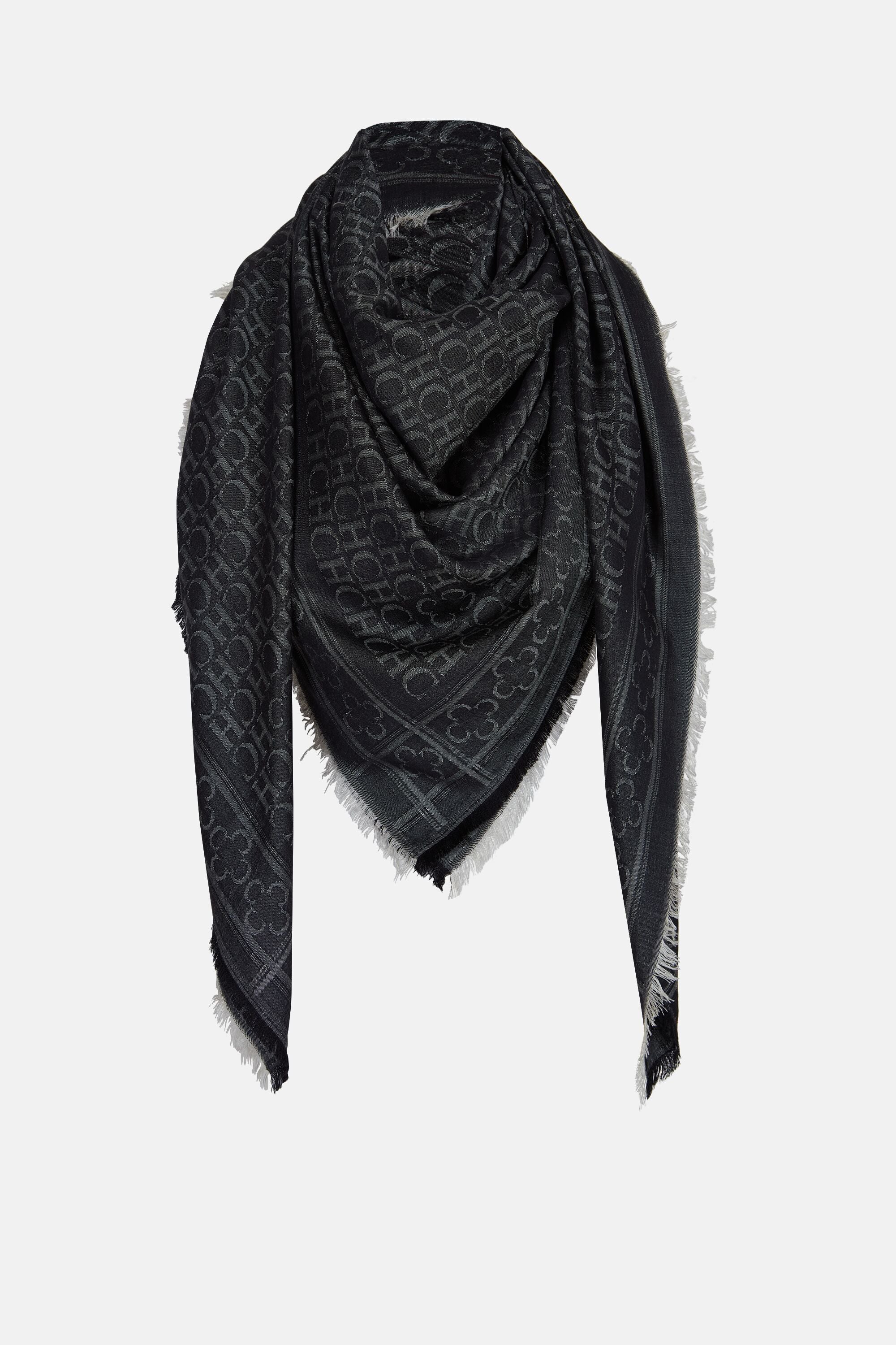 Louis Vuitton, Black Grey Shine Shawl Monogram Scarf/wrap