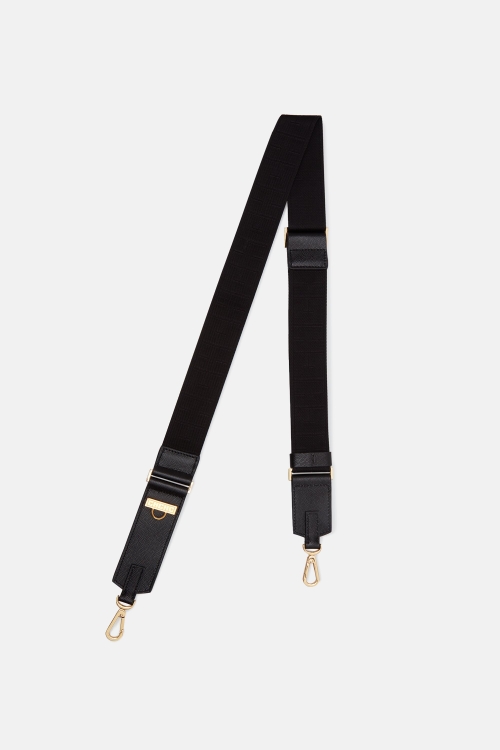 BIMBA | ADJUSTABLE LEATHER AND GROSGRAIN CROSSBODY STRAP