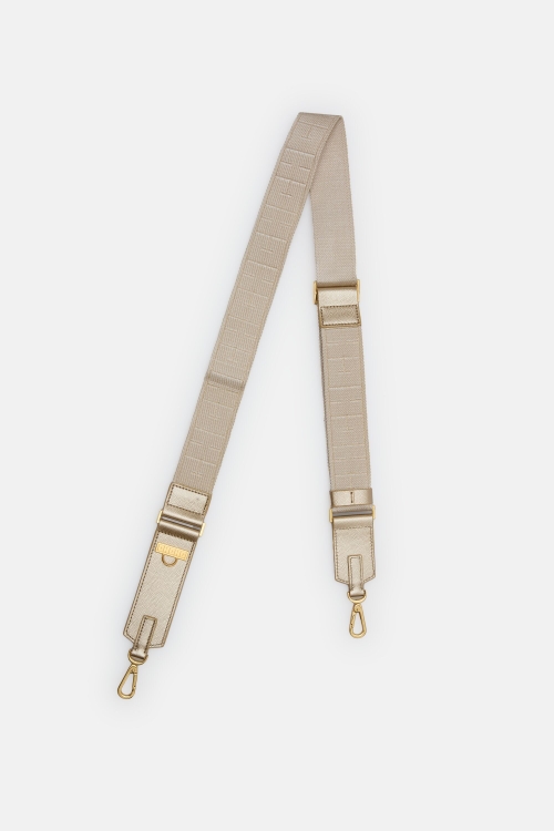 BIMBA | ADJUSTABLE LEATHER AND GROSGRAIN CROSSBODY STRAP