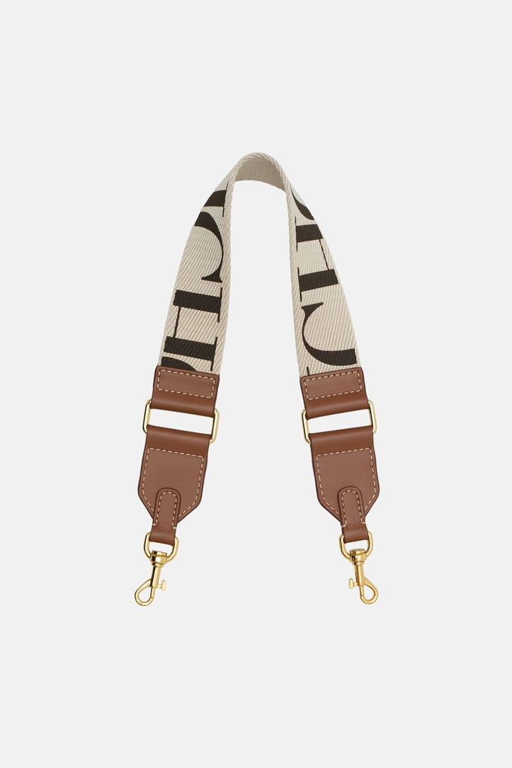 Leather and Grosgain Shoulder Strap