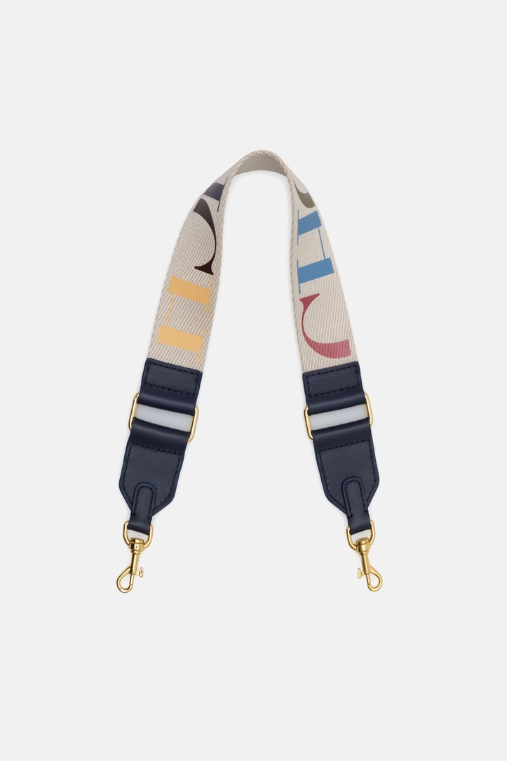Leather and Grosgain Shoulder Strap
